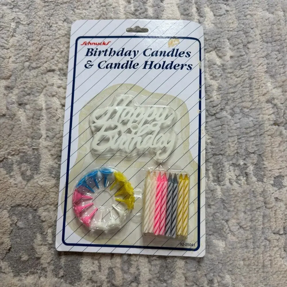 Vintage Happy Birthday Candles & Holders Cake Decorations NEW